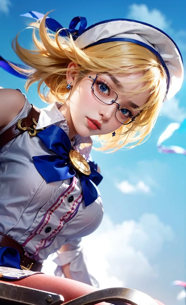 (photorealistic:1.4), best quality, masterpiece, ultra high res, 1girl, (detailed face:1.2), (detailed eyes:1.2), (detailed hair:1.2), (detailed clothes:1.2), 4k, (detailed color:1.2), glasses