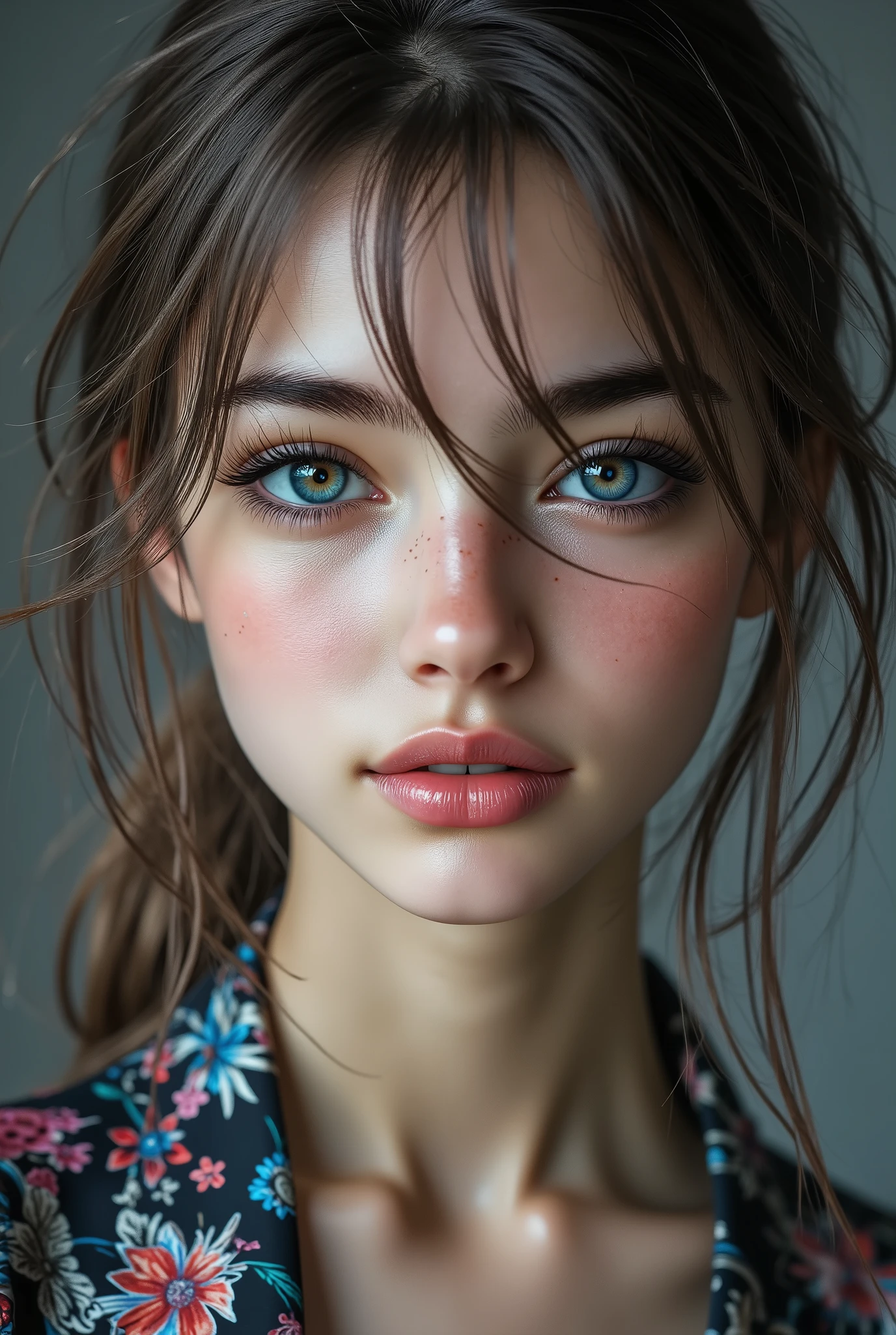 Realistic, (Photorealistic realism), ((ultra quality, extremely detailed digital art)), ((focus on extremely Realistic Proportion Body, Anatomically Correct:1.2)), Beautiful Girl, "ultra details Eyes: (acid-resistant terminology) (macro-details:1 . 5): * Moist corneal surface (visible aqueous layer:1 . 2) * Hyper-detailed iris stroma ((brown) with gold flecks) * Precise limbal ring (slightly darker pigmentation:1 . 22) * Pupil micro-texture (irregular edge authenticity:0 . 9) * Vasculature in sclera (subtle red veins radiating from limbus)" - "Lashes: blue individual synthetic fibers (crosshatched roots:1 . 2 , clump-free separation)" Technical Specs: (Optics: - "Zeiss Otus85mm f/1 . 4 lens (eye refraction calculations:1 . 3)" - "Shutter Speed:1/500 (freeze eye micro-movements)" - "Focus Stacking:7-point coverage on iris plane") (Post-Processing: - "Frequency separation for skin vs eye details" - "Selective sharpening: eyes200% , hair80%" - "Denoise: luminance20 , color35 (retain corneal speculars)") (Avoid: "pupil distortion , uncanny valley asymmetry , plastic-like wetness") UHD, perfect female body, {((Beautiful long legs in good style:1.35))}, ((no bra, no panties:1.3)), (medium butt), (skinny body build),(perfect hot model body:1.4), ((slim belly: 1.2)), (muscular body), (Beautiful bikini, made of PVC ribbon), ((Micro Slingshot Swimsuit: 1.25)), ((Wear Micro Sling Made of ((ultra Narrow,, Sparkly neon)), Tight, PVC Ribbon: 1.3)), ((dark Hair,Long Hair,two side up,Crossed bangs,between hair)), arms tattoo,((micro skirt)),angelic cute face,white teeth, perfect beauty, long eyelashes, neon pink lips, oiled skin (psychedelic background, paranoia background),