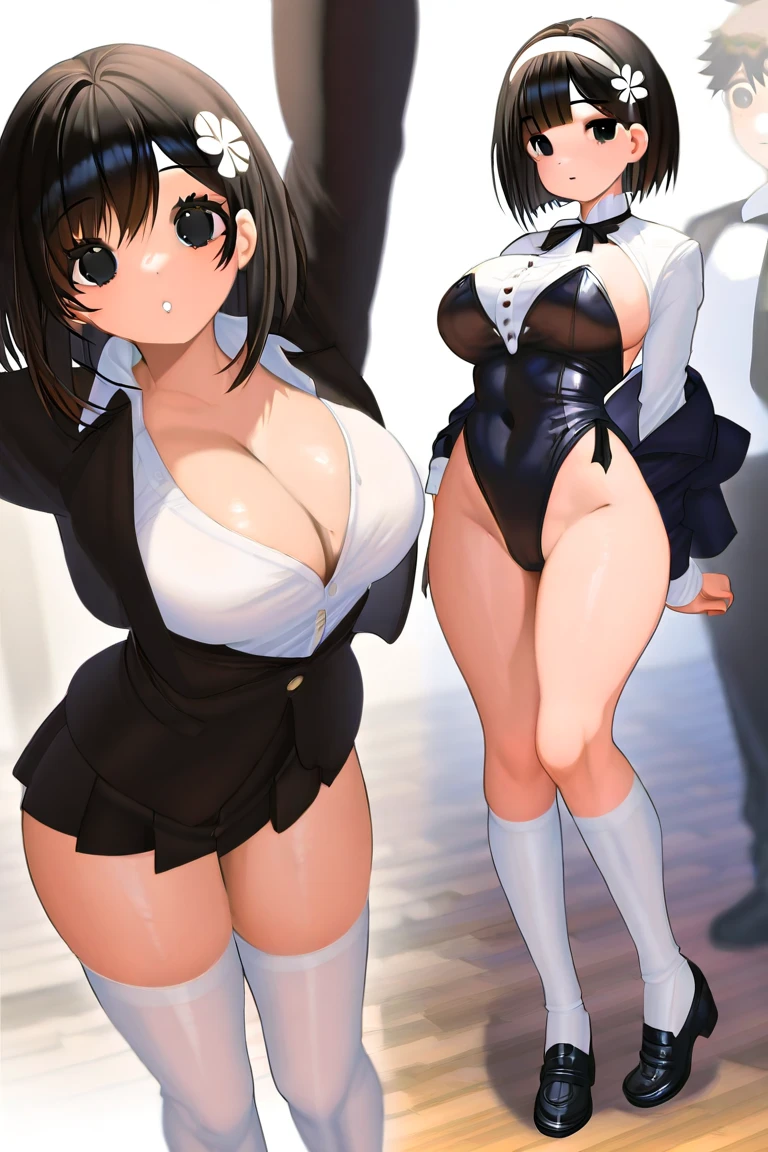 Hospital，Hospital护士，Female Doctor，Nurse hat，bathroom，pool，Dim lights，a happy expression，Dark Magic, Dark Forest, negaive energy, hell, Blank, Star, Black Hair,A girl，M pose，squatting，squat，photo，Unreal Engine 5 Photorealistic Rendering,(Cover comic magazine:1.6)，game character, Role Player, Standing on Kyoto Castle, Pretty Face, Arm tattoo，Chest tattoo，ace of spades，Belly tattoo，Body hyperreality，thick muscular，Wet，fluid dripping from body，Sweat，Underground Milk，Excellent!! Types containing bobelon, Big Case, Nourishes and brightens your body, Brown short hair，White lace dress，put your hands on the chest，Heart-shaped，Black boots，Side back，Fisheye view
