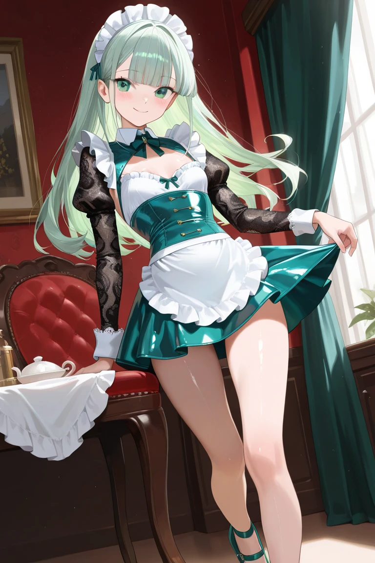(work of art, best qualityer:1.2), freeze, blackw_pantyhose, chapel, Leprechaun, Unripe_eyeballs, gris_body hair, containment, containment_employees, gazing_phi_viewer, magician_employees, pantyhose, pointy_ears, chemise, Simpler_fund, overskirt, employees, striped_badass clothing, striped_chemise, twintails, offwhite_fund, offwhite_chapel, offwhite_overskirt