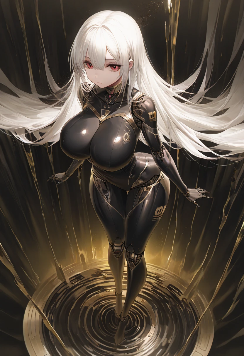 (((best quality))), ((ultra-detailed)), (((masterpiece))), (illustration), ((an extremely delicate and beautiful)), ((super detail)), ((high resolution)), (((nsfw))), ((cybernetic)), (futuristic), fantasy, (seductive), (((erotic))), (((20 years old))), (pussy juice), camel toe, (((((ultra-huge breasts))))), (maid), (android), delicate metal decorations, gleaming skin, shiny body, two legs, ((female masturbation)), soaking wet, breast focus, ((tall)), slender legs, ((big round eyes)), cute eyes, drooping eyes, very light makeup, biopunk, (dark cybernetic and futuristic background), ((adult)), in stasis tank, in suspicious broken laboratory, electrical shining line on the body, (open legs), five fingers, no extra hands, seductive smile, single side braid, shoulder length hair, ((slender)), (elderly), slime suit, slime girl, melting, ((female masturbation)),