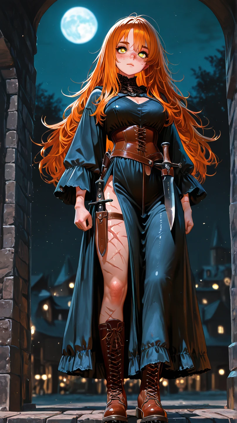 Generate an image of an enchanting female handgunner sorceress. She combines the rugged charm of a sharpshooter with the mystical allure of a spellcaster. Clad in a sleek, form-fitting outfit that blends leather and magical fabrics. Her long, flowing hair dances with sparks of magic, and her piercing eyes captivate with a bewitching glow. (damselpose), (laying on ground, knees up), (bound with magical rope), (bound with an extreme amount of rope), (gag, otm gag), large breasts, shibari over clothes, cleavage, angry, in a moonlit forest clearing, she exudes an aura of deadly precision and irresistible allure, ready to be casted spells and fire enchanted bullets. Show the mystical essence, (magical:1.2) atmosphere, vibrant colors, and ethereal glow. Inspired by the works of (Annie Leibovitz:1.4) and (Thomas Kinkade:1.3).