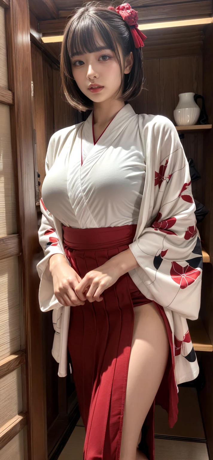 big breast, standing,squatting, speard legs, big tits, wet cloth, big areola, naked, kimono, cum dripping, pony tails hair, smile
