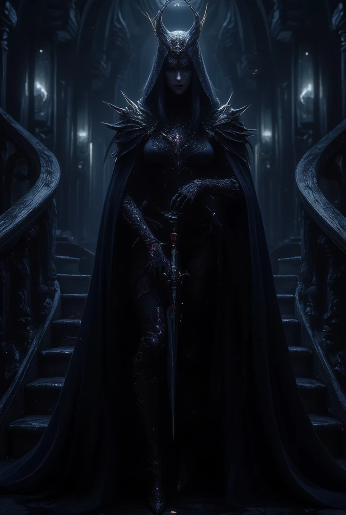 young (beautiful:1.2) female knight standing inside a gothic church, bloodborne, pretty face