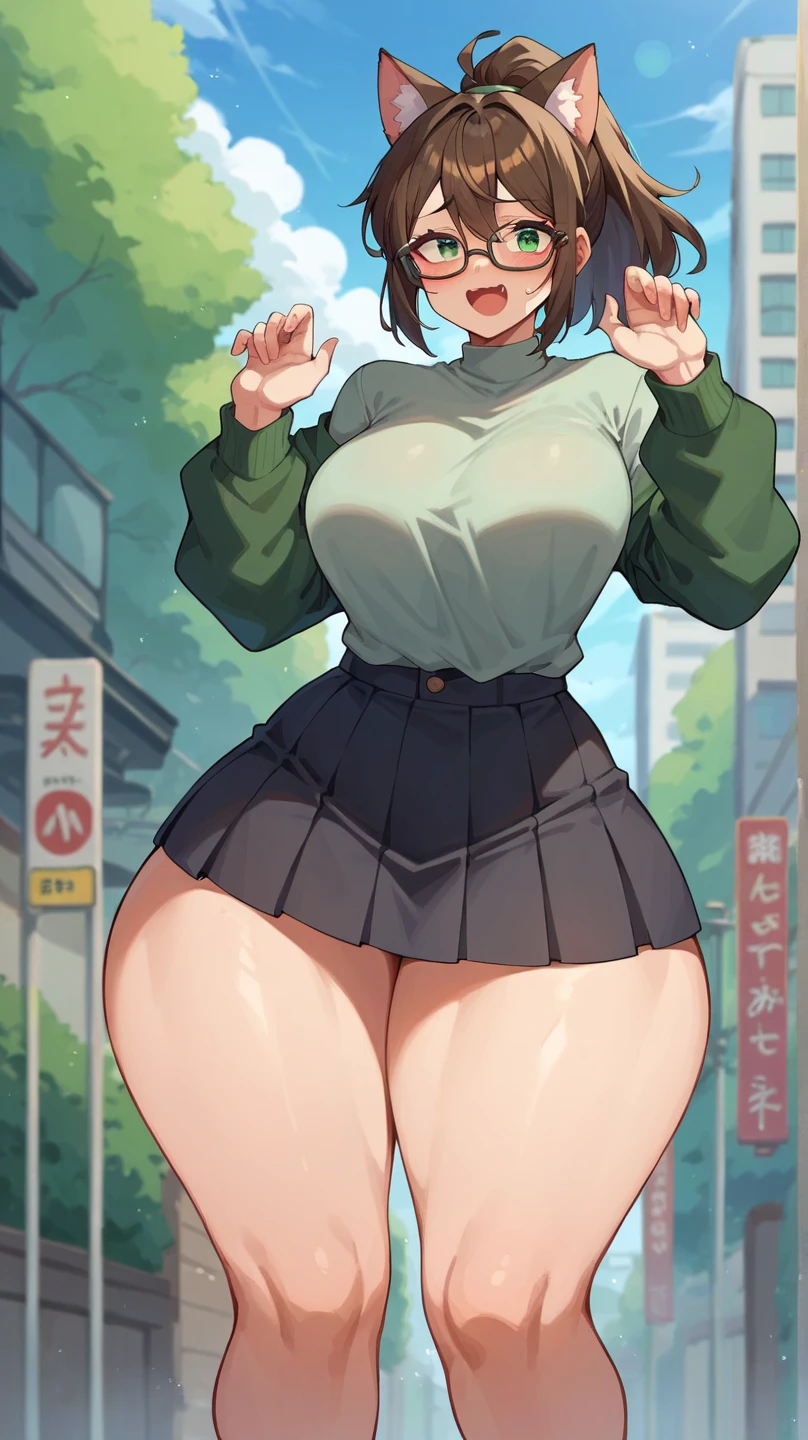 1 girl, izuku midorya as a girl, green hair, short green hair, female izuku midorya, genderswap izuku midorya, female, cute girl, perfect eyes, detailed eyes, short pink gym skirt, gymskirt, sportskirt for woman, crop top, she wears a crop top, cute girly outfit, perfect body, best female curves. (looking back at the viewer, thick ass, hands on ass) pefect image, no faults in image, best image ever, 8k resolution
