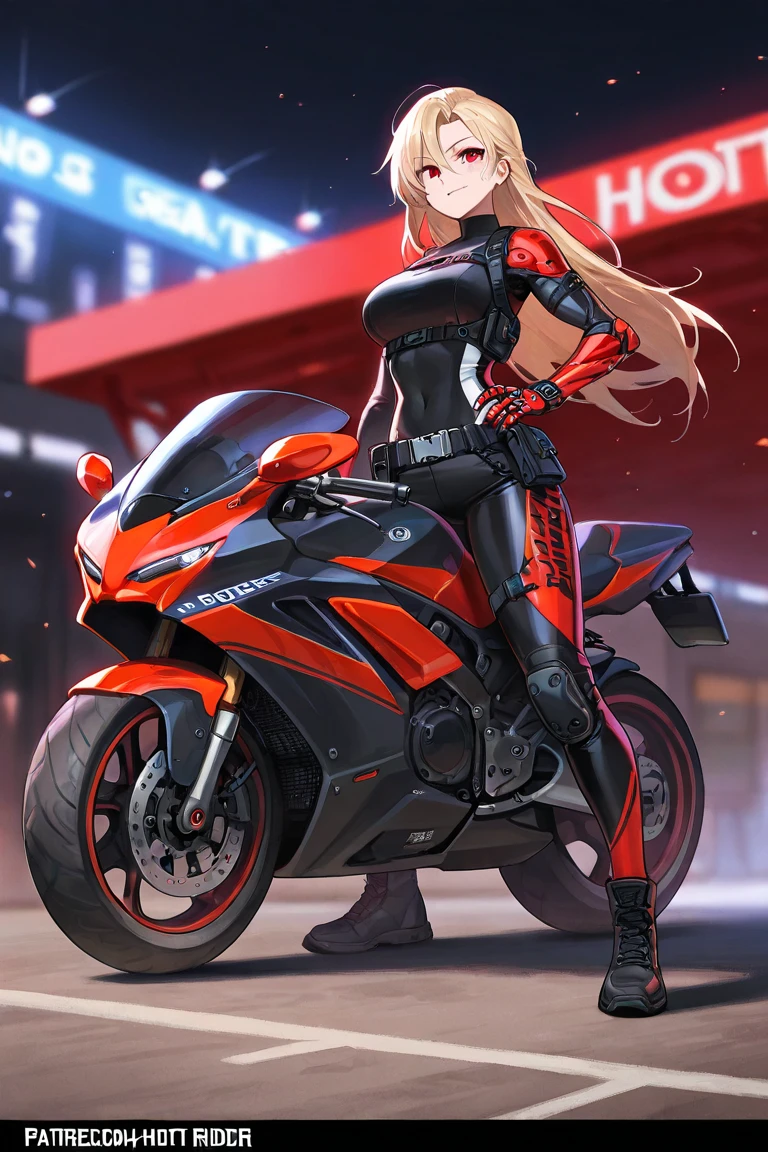 (masterpiece, best quality), (cyborg 1girl:1),(long ponny hair),(full body),(fighting pose),(cracked rocks),(in front sci-fi car:1),(enchanted breastplate:1.2)