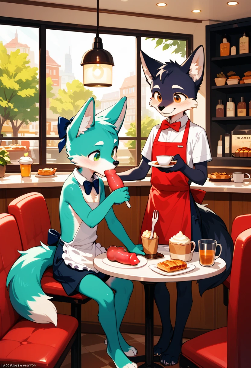 cute，furred dragon, furry，young boy，on table，public cafe, young furry, huge long penis, hyper balls, both naked, cumshot, cum everywhere, excessive cum, cum on self, cum on table, cum on everything
