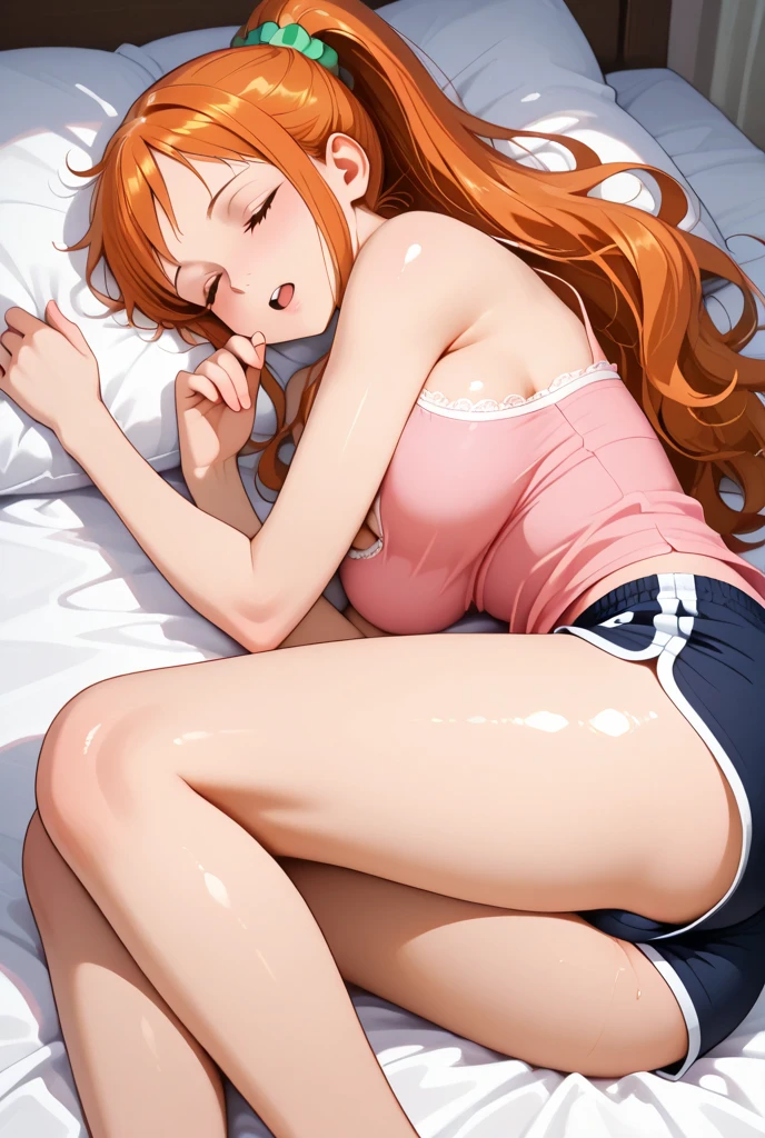 (((Soryu Asuka Langley))), (highest quality, High resolution:1.2), (pose lying on the bed:1.5),(nsfw:1.4)、((girl trembling with sexual climax:1.5))、(((masturbation:1.5)))、lolita costume、 dense and beautiful lips, highly detailed eyes and face, long eyelashes, Moderate:oil, Bright colors, HDR, studio lighting, Ultra-fine painting, sharp focus, Physically based rendering, extreme details, portrait, curved body, perfect shape, Face-to-face audience, nice, Half-body photo, displayed in full frame, lace sexy underwear,babydoll、