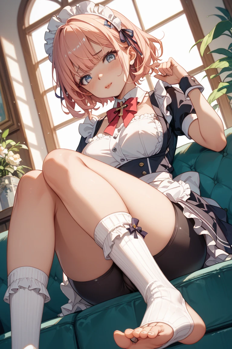 Pink Hair、Pink Eyes、girl、Small breasts、Bun Hair、girl、Small breasts、Lolita、Bright smile、Looks about 15 years old、Petan Musume、short、目のhighlight、Sexy thighs、Let's eat cake、Rose Gothic Lolita Dress Costume、Your eyes are so beautiful、highlight