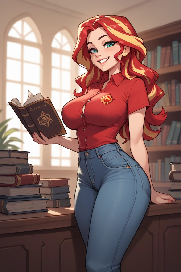 STICKER, (solid outline:1.2), (NSFW:1.2), Sunset Shimmer kneeling down with her hands behind her back, heels, red thong, big bare breasts, black jacket open, breasts exposed, full body portrait with high heeled boots, cowboy shot, full-length, Sunset Shimmer aged 25, topless, bare breasts, big breasts, shoes visible, detailed hands, perfect hands, detailed anime eyes, adesivo, fundo simples, full portrait, long hair, beautiful sunset shimmer girl, pony aesthetic, beautiful girl, very beautiful fantasy art, beautiful and elegant female pony girl, beautiful detailed fantasy, red and yellow colour palate, red and yellow colour-theme, vintage t-shirt design, in the style of hand drawing, 3D vector art, fantasy art, watercolour effect, Adobe Illustrator, hand-drawn, digital painting, low-poly, soft lighting, isometric style, retro aesthetic, focused on the character, 4K resolution,