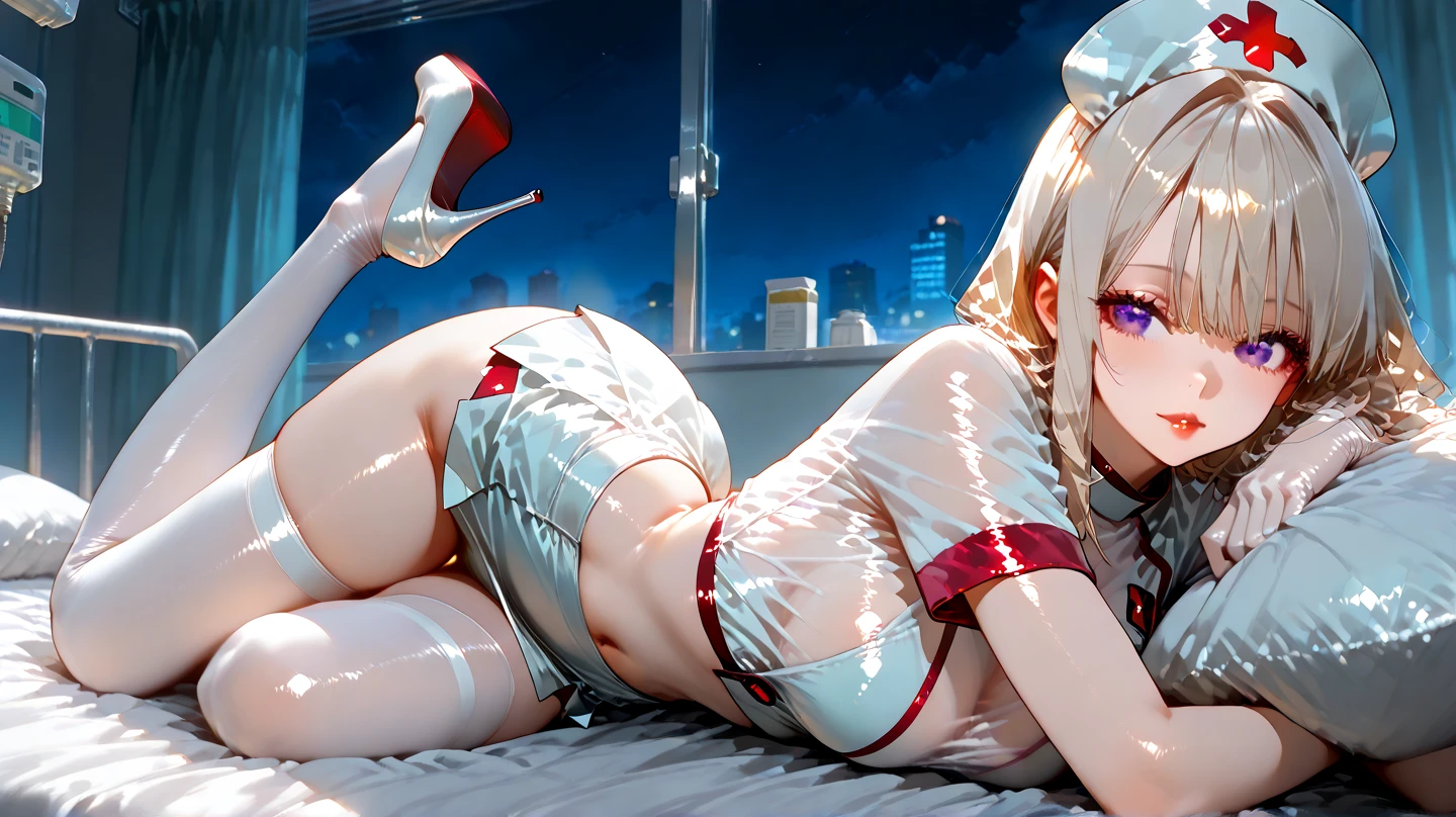 Ultra-high resolution, 8K, (Official Art, beautifully、mysterious:1.2), Anime Art Wallpaper, Works by Makoto Xin Haicheng, Lofi Art Style, Lo-fi feel, Perfect human body composition, Anatomically correct limbs, Structurally correct fingers, Impressive eyes, Oversized hoodie and short skirt, Shiny long black hair, Larger than average bust, Girl listening to music with headphones, Looking out the window, City Room, A room for music lovers, city view from the window, Impressive cityscape, Bright Sky, meteor, Wide angle, Before dusk