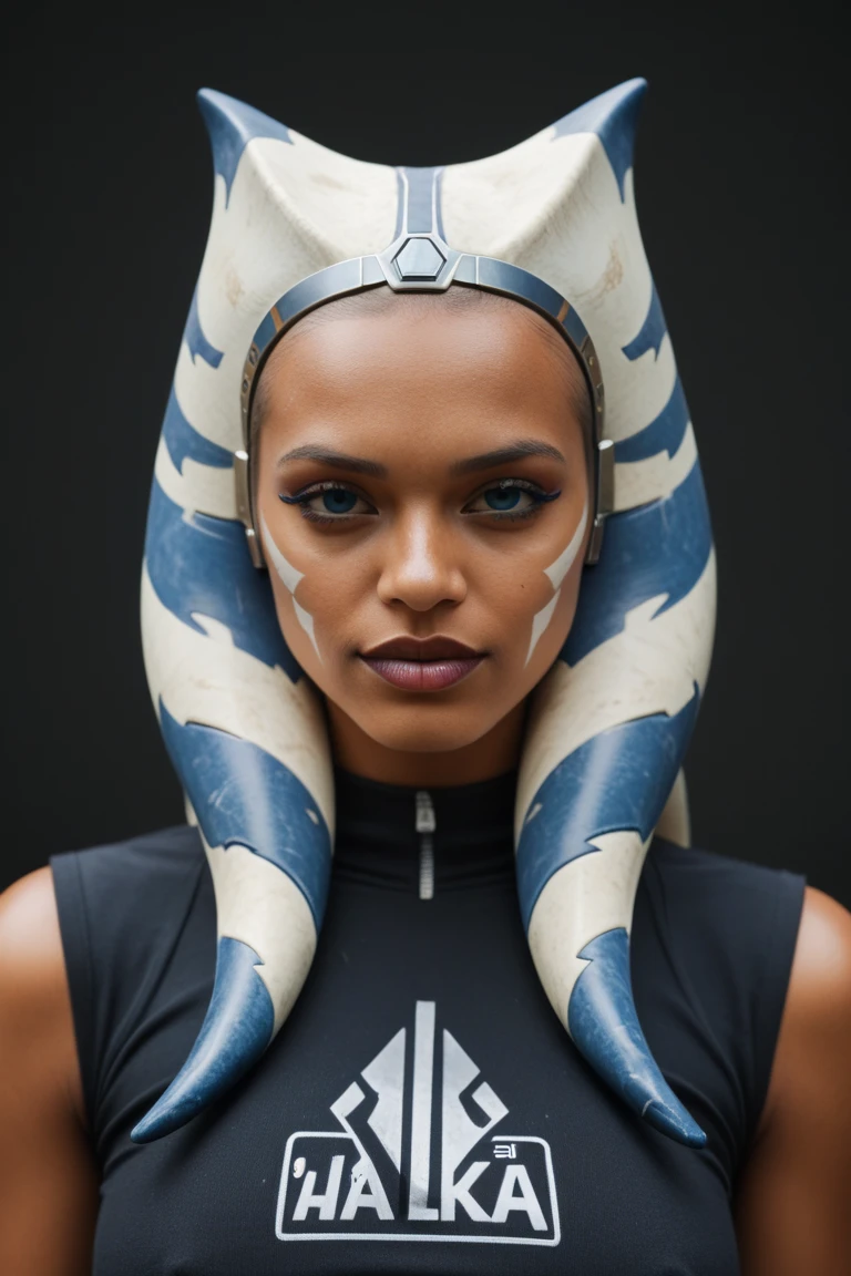 A beautiful sexy , ahsoka, skin tight latex, dressed as latex imperial officer, (detailed realistic,4k,highres,masterpiece:1.2),