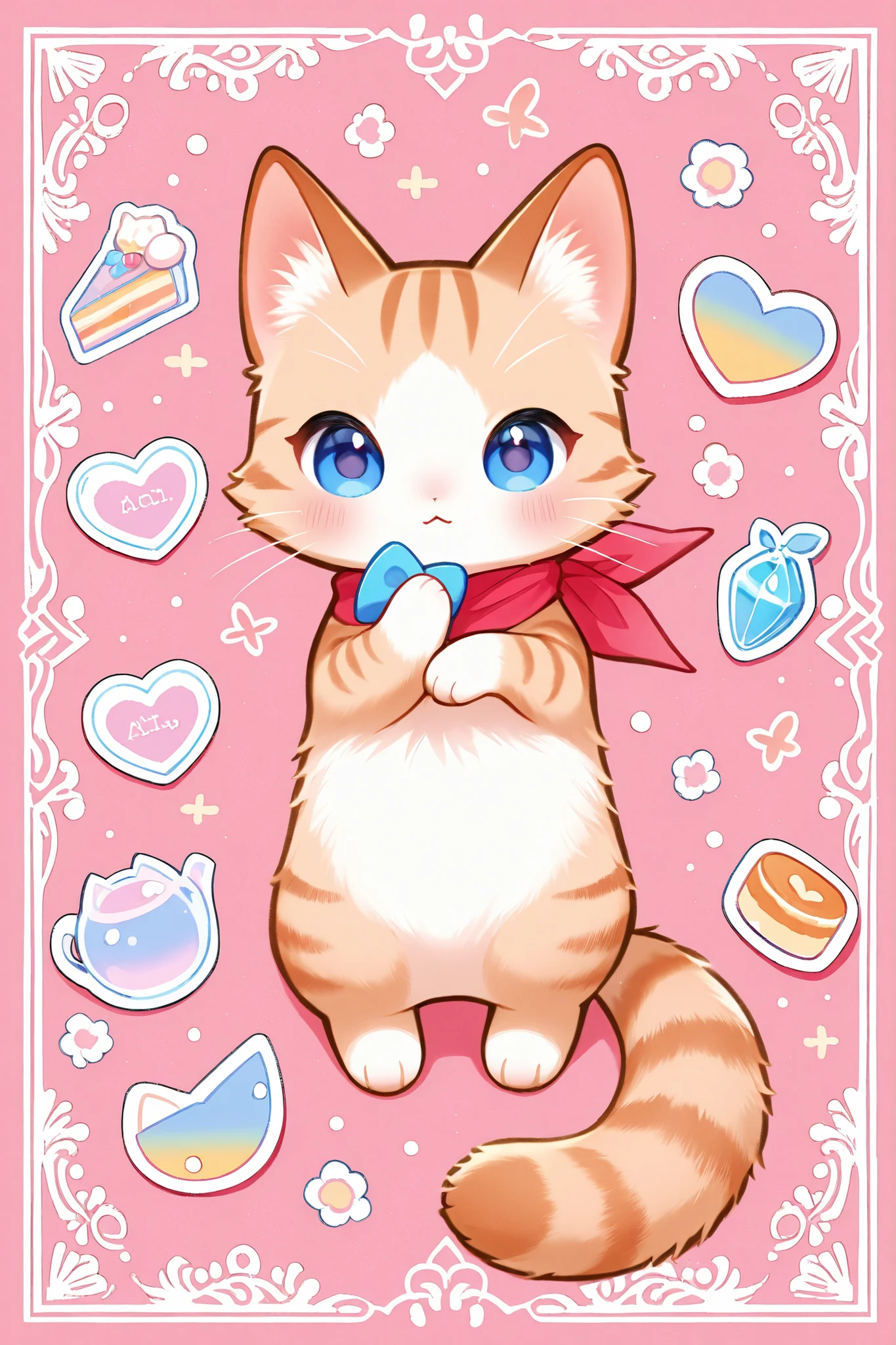 (Absurdres:1.2), exquisitely detailed chibi adorable illustration of a kitten, pastel palette,, Style AI Midjourney