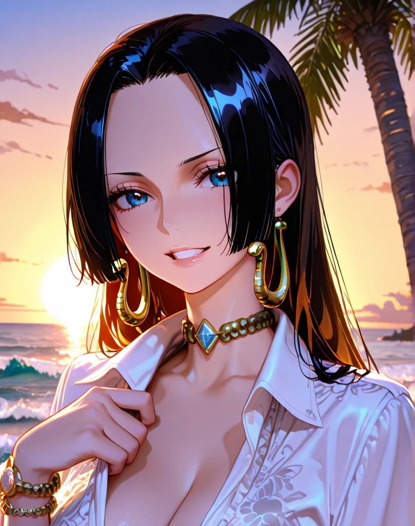 best quality, masterpiece, highly detailed,1girl, ((rose)), (vine), cage, bandage, red rope, (detail light), falling rose petals, Boa Hancock, , (masterpiece:1.5), Detailed Photo, Smiling, Sexy, (8K, Best Quality: 1.4), (1girl), Beautiful Face, (anime realistic Face), (Black Hair, long Hair: 1.3), Beautiful Hairstyle, Realistic eyes, beautiful detail eyes, (white skin), beautiful skin, absurd, attractive, ultra high resolution, ultra realistic, high definition, golden ratio, (sexually aroused:1.5), Pinkish white skin, cool white light, sexy pose, Beautiful , white background, pink soft white light, Wear a white tank top, mature, wife, wearing glasses