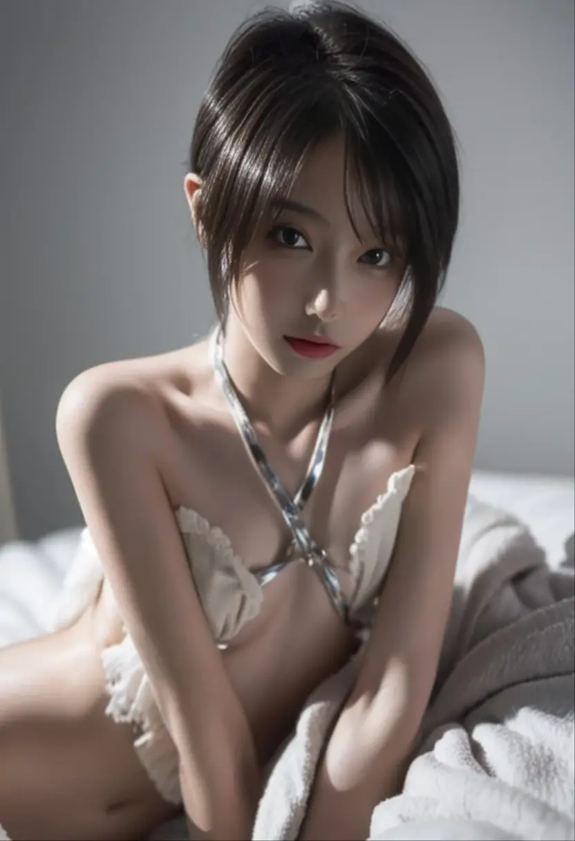 a beautiful 17 year old girl, thin body, small breasts, naked, perfect face, perfect body, showing her legs, on a bed, in the dark, hyper realistic, 8k, ultra detailed, intricate, realistic, photorealistic, extremely detailed, masterpiece, cinematic lighting, dramatic shadows, dramatic lighting, cinematic, volumetric lighting, chiaroscuro, porcelain skin, flawless skin, glowing skin, soft skin, elegant, sensual, erotic, seductive, alluring, captivating, mesmerizing