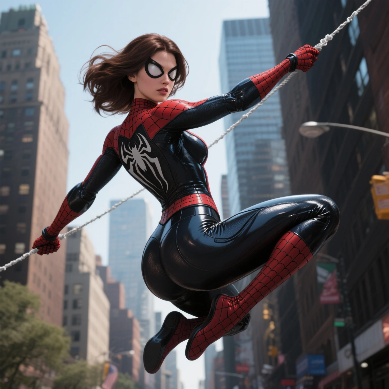 ((velocity)),Attacked by farts, (((Spider Women farting))),(girl farting),velocity,)(a female),(her butt facing screen)) (blackhair),(spider girl),(masterpiece:1.2、top-quality, best-quality)、(the Extremely Detailed CG Unity 8K Wallpapers、ultra-detailed、Best Shadows)、(Detailed background)、(The best lighting、extremely delicate and beautiful)、depth of fields、1girl in、solo、upward looking gaze、(1girl:1.3), Solo, (((Very detailed face)))), ((Very detailed eyes and face)))), Beautiful detail eyes, Body parts__, Official art, Unified 8k wallpaper, Super detailed, beautiful and beautiful, beautiful, masterpiece, best quality, original, masterpiece, super fine photo, best quality, super high resolution, realistic realism, sunlight, amazing beauty, delicate face, vibrant eyes, She wears Spider-Man suit, red and black color scheme, spider, very detailed city roof background, rooftop, detailed face, detailed complex busy background, messy, gorgeous, milky white, highly detailed skin, realistic skin details, clear focus, volumetric fog, 8k uhd, DSLR, high quality, film grain, fair skin, photo realism, lomography, futuristic dystopian megalopolis, translucent
