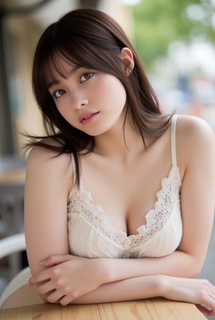 8k, RAW Photos. 最high quality, high quality, Highly detailed photos, Highly detailed eyes, Super detailed face, Super detailed hair, Ultra-detailed body, (photography lighting: 1.3), One girl, The face of a 40 year old, Puffy eyes, Big eyes, Well-shaped eyes. Brown eyes, Dark brown short hair, Good lips, Small lips, (Medium chest: 1.3), Nice breasts, Natural Makeup, skirt, squat, Spread your legs, panties, crotch panties exposed,