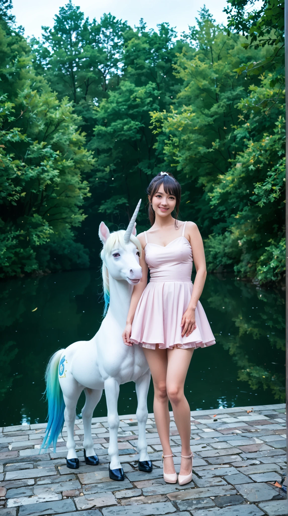 rose girl, blue skies, abstract art, beautiful lips, three colors, space melodies, 4k, high quality, detailed, masterpiece, cinematic, dramatic lighting, ethereal, surreal, digital art, hyperrealistic, 8k, sharp focus, vibrant colors, neon, glowing, dreamlike, cosmic, mystical, magical, fantasy,chubby、Mature Woman、is plump、crouching、Miniskirt、high heels、My white underwear is off、pussy、angle from below、Front Angle、 Female Teacher、big 、Muremure、top quality、I can see it right in front of me,(NSFW:1.2),(Japanese girl:1.3),(very cute female:1.2),(very young girl:1.2),White dress,small breasts,Standing,(Touching a unicornThere's a unicorn standing next to her),beautiful slender body,(子供のような顔, 小顔:1.4),kind smile,long straight hair,black hair,bangs,In the forest,On a big lake,(mystical atmosphere:1.2),(Next to stands a white unicorn:1.5),(1 person:1.4),Break,(((score_9, score_8_up, score_7_up, masterpiece, Ultra high definition,best quality, Super detailed, ultra-high resolution, realistic, photorealistic, RAW photos, 8K))),far full body pov photo of a 28-year-old cute (punk) excited ((very Busty)) Japanese woman posing on a busy (sidewalk in Harajuku) showing off her ((Fairy Kei)) style clothing with pastel colours, (short cute hairstyle) , (cyberrealistic) photo shows her posin, to show off her full cute outfit, soft lighting