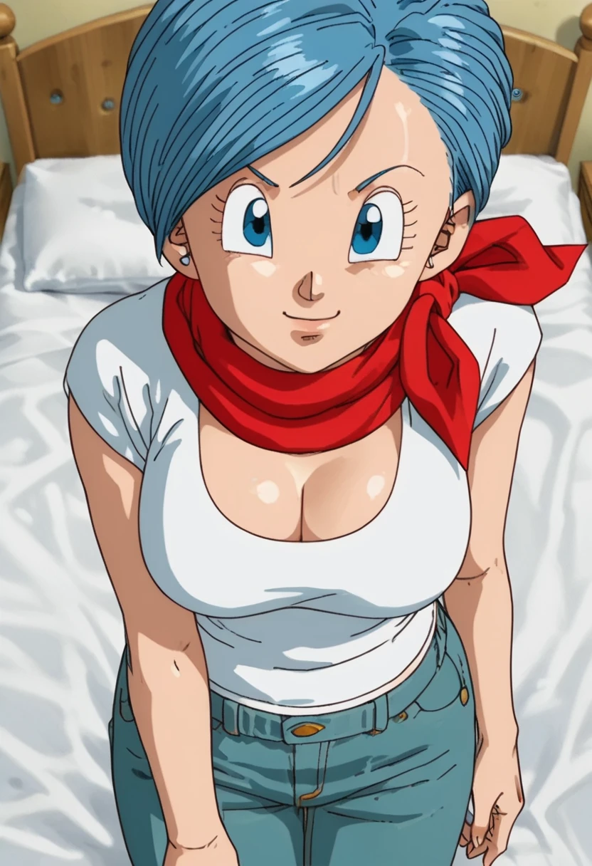 masterpiece, best quality, highest quality, (photorealistic), perfect anatomy, perfect face, perfect eyes,
<lora:bulmadbzreddress_ex_04_galena3ep:0.9> bulmadbzreddress, aqua hair, red dress, short hair, blue eyes, yellow scarf, sleeveless, earrings, sexy pose, 1girl, on bed, lying, lying on bed, sexy pose