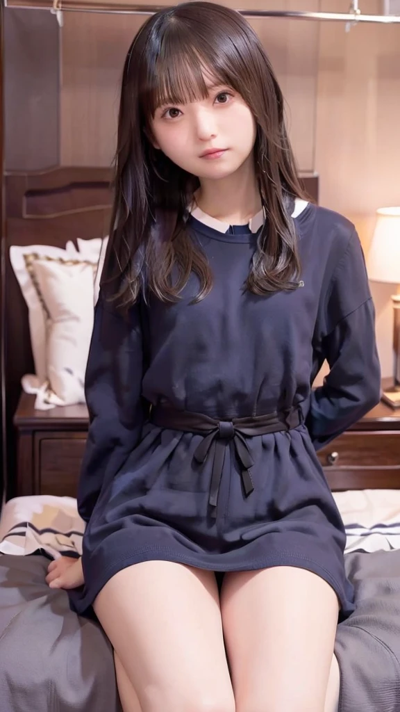 Childish face、(Highest quality, masterpiece, Ultra-high resolution, Professional Lighting, Perfect Anatomy, Very detailed,((One girl, , The most famous Japanese child actors, Sit in a cute chair, (An innocent smile))), (((日本の最も人気のあるアイドルのような非常にかわいくて非常にChildish face)), (((very cute、And very big black eyes))), (((Very beautiful、Highly realistic skins))), Black and long straight hair, Very cute long eyelashes, Very cute moist lips), (Detailed cute room, Detailed cute chair)