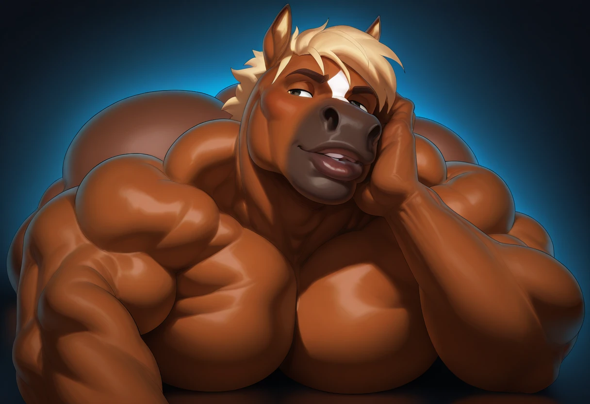 Masterpiece detailed portrait,  Male anthro Horse  1.3,, equine features, messy white Mane,Flowing white tail, Gray body fur, sexy blue eyes ,open shirt, , ((muscular build,)), six pack abs ((robotic arms ,hands and legs,)) underwear, underwear bulge, posted to e621, zaush, kenket, dramatic lighting, suggestive posing 1.2, sexy, seductive 1.3, seductive smile, suggestive grin, bedroom, Suggestive pin up posing on bed