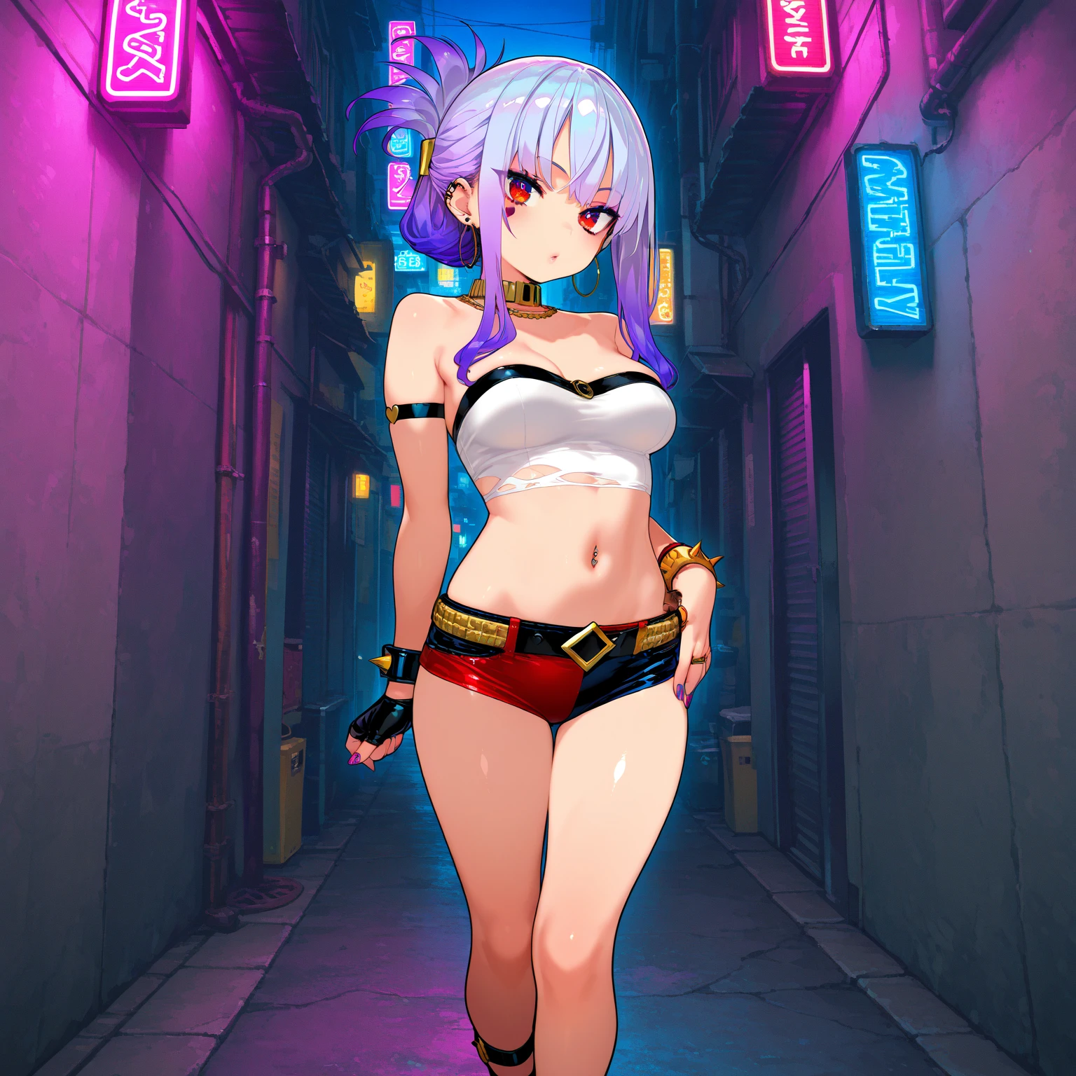 Lucy con micro bikini en nigth city