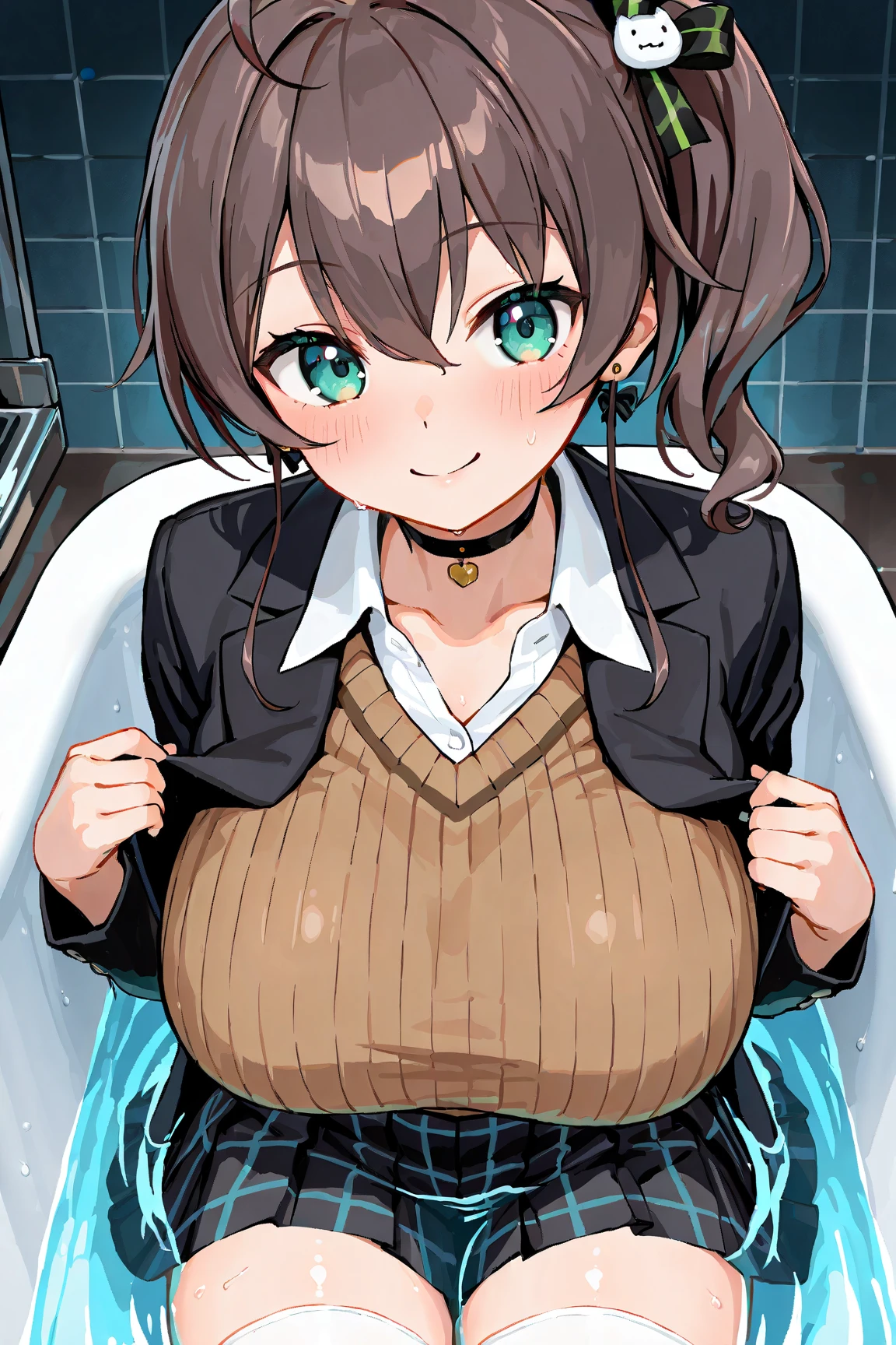(masterpiece, highest quality:1.2), sharp focus,最高masterpiece,highest resolution,8K, 1 girl, No correction, erection,のpubic hair, pubic hair,shiny skin,
Yuina, brown hair, short hair, bob cut, center flap bangs, dull bangs, big breasts,blush,erectionした乳首,big nipples,huge nipples,detailed nipples,wet clothes,covered nipples,lots of sweat,excited state, brown eyes,toilet, evening, tight gym clothes,Detailed Dick,unnatural dick,A body that is not unnatural,A face that is not unnatural,detailed face,fine eyes,large amount of semen,Detailed semen,semen overflowing from the corner of your mouth,anime dick,(grab_fellatio, 1boy, hetero, penis, pov, oral, fellatio, hand on another's head, irrumatio, trembling, deepthroat:1.1),Dick in boy's crotch,flesh colored dick,normal dick,thick dick,Dick with protruding veins,Ahegao,detailed boy's arms,Detailed boy hands,hand placed on girl's head,two hands placed on someone else's head