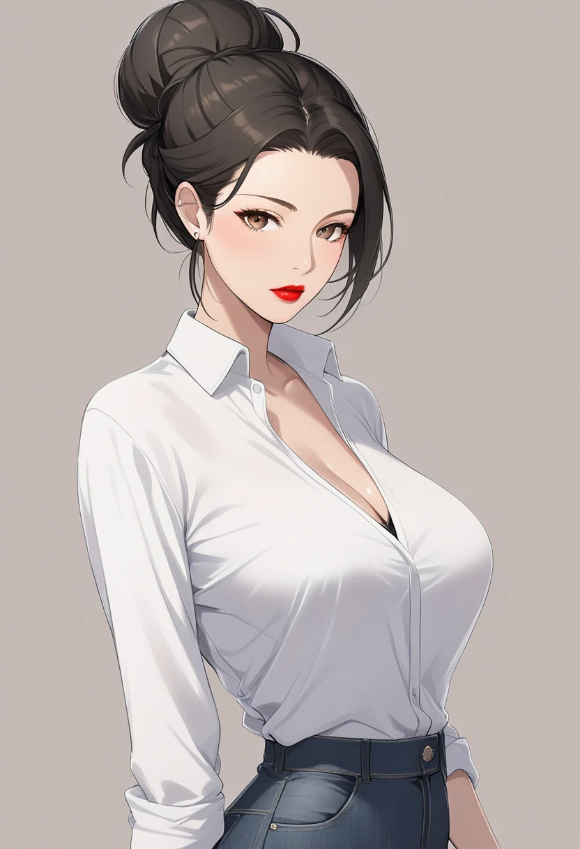 diona shin, sitting, portrait, red lips, (masterpiece, best quality), solo, looking at viewer, fw.dona.shin, mature female, sexy, hot, long white hair, diona shin, simple background, white hair, milf, milf face, tease, detail face , large breast, portrait, cowboy shot, square lips, short hair, very short hair, white hair, earrings , smirk, curvy, sexy, mini skirt, sitting, tub shirt, cleavage, half body, stockings