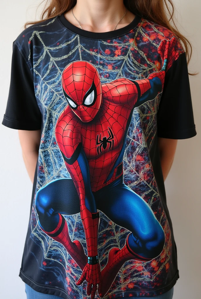 Roblox boy t-shirt spider men heir Black and white