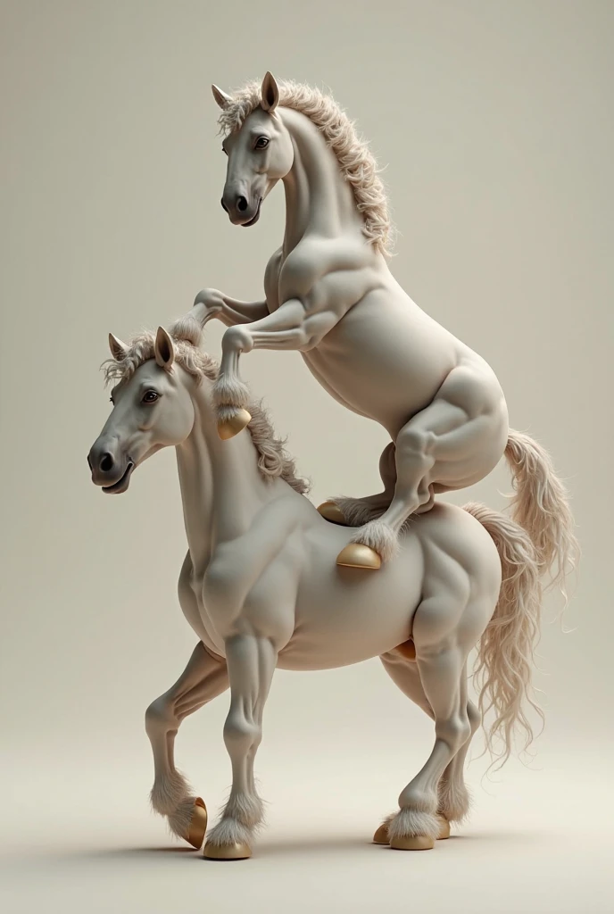 ((((photorealistic feral white horse with blue dragon)))), ((((French kissing)))), ((((feral, duo, hyper sheath penetration, docking, hyper flared penis in sheath, belly bulge, mouth cum)))), ((((looing at each other, excessive cum, cum splatter, cum leaking)))), ((((hugging)))), chest to chest, standing, outside, sunny, blue skys