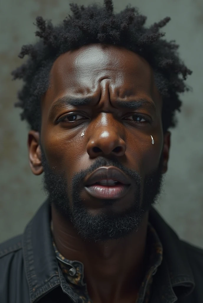 A black man with tears in his eyes - SeaArt AI
