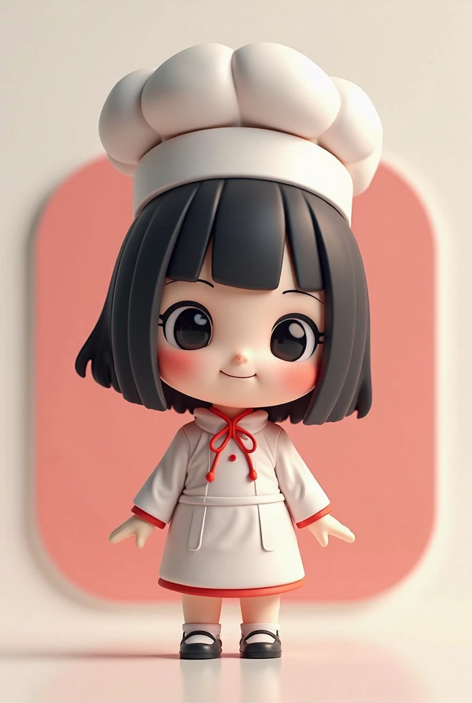 Blind Box Figure、Noodle stopper、nendoroid、Magazine Advertising、Beautiful girl with long black hair in kimono working in rooftop beer garden、Beautiful girl clerk with long hair in enthusiastic apron、The background is the Milky Way and shooting stars on the moonlit night、with pedestal