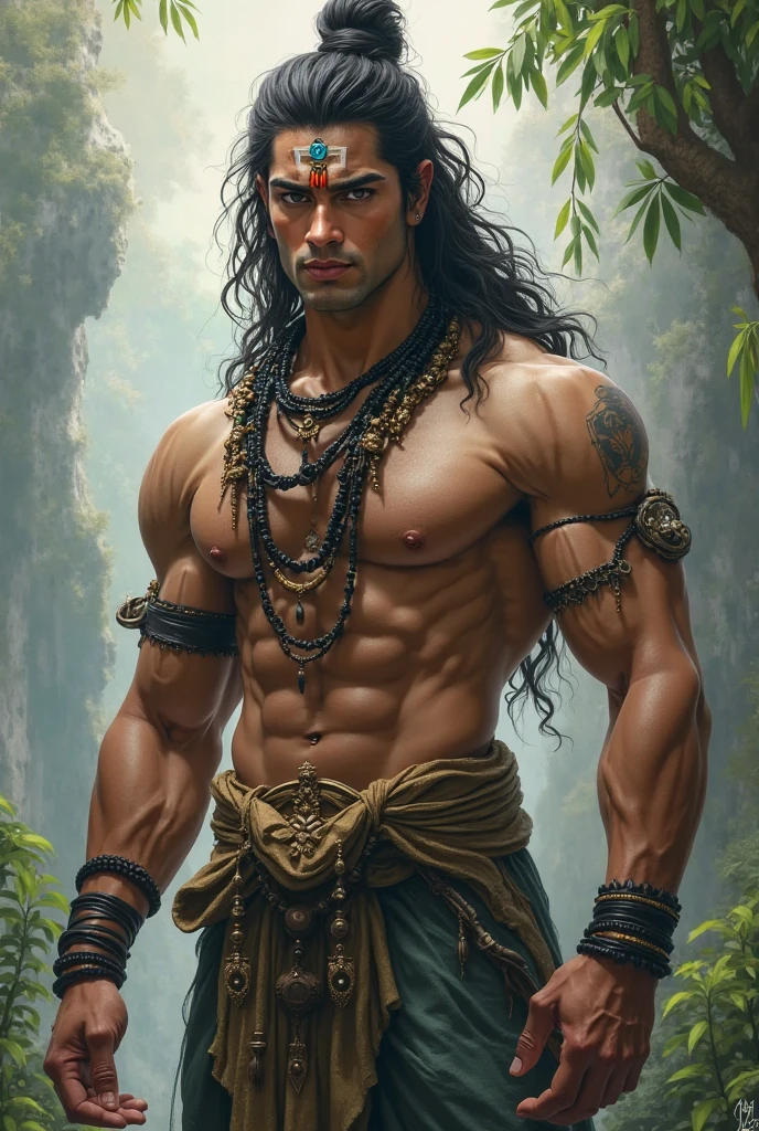 white warrior, adolescent male, muscular, with a knife in his hand, with Indian paint, black hair, tanned skin. --auto