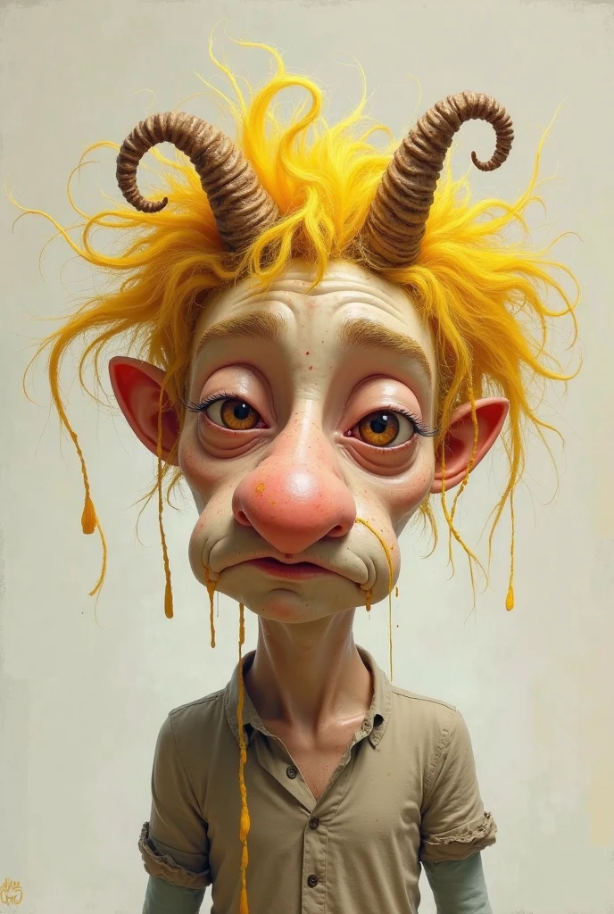 The man with 3 giant eyes,banana shaped brain,is screaming