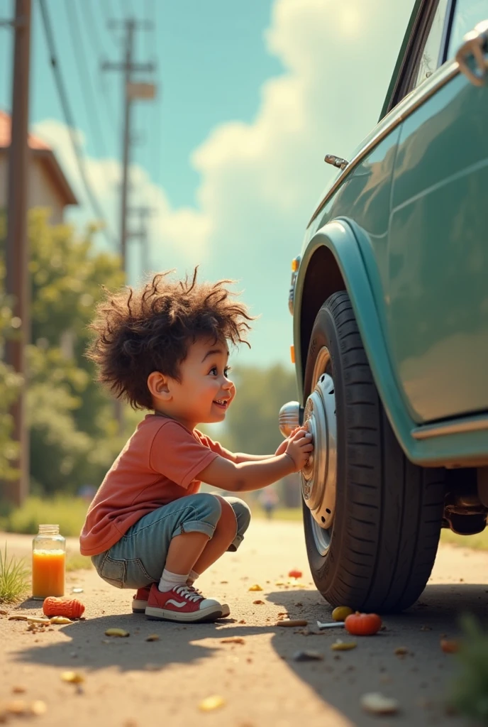 lewis hamilton when he child, look at the car