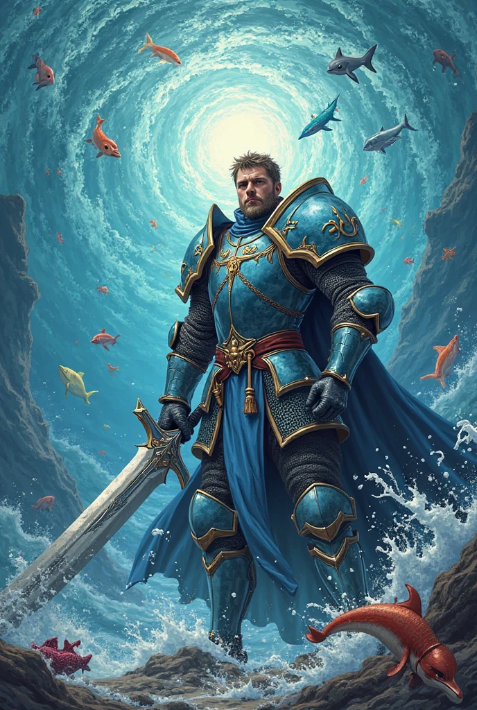 SeaArt, once a simple man, has become the guardian of the oceans after being chosen by the Spirit of Atlantis. With his mystical armor and aquatic powers, he protects the seas from the threats of the deep.