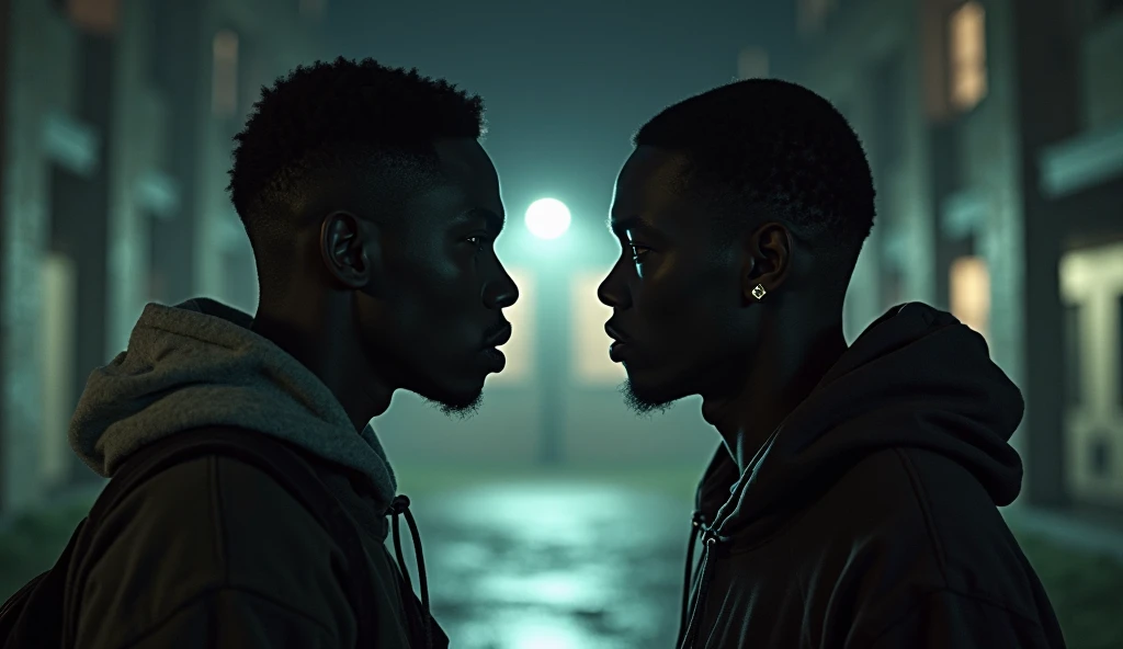 masterpiece, best quality) Man with black skin, piercing amber eyes, musculature very evident, as well as the scars on his arms. It has a waning moon-shaped tattoo on the left eye, broad shoulders, finely detailed eyes and detailed face, extremely detailed CG unit 8k wallpaper, intricate details, fantasy, combat trage, dreads in the hair, africa