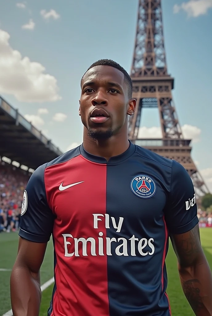 photorealistic, 8k, hyperrealistic, a Mbappe wear PSG jersey, number 10, celebrating his goal, in stadium, arm crossed pose, highly detailed face, intense expression, full body in frame, dramatic lighting, cinematic composition, chiaroscuro, dramatic shadows, photographic realism