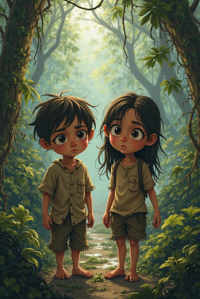 2 children protecting themselves from the darkness