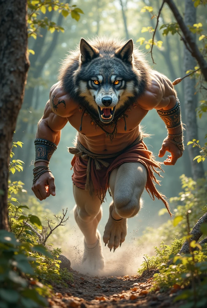 (solo, kneeling slim male lycan with gray body:1.4: detailed eyes, detailed hands, gray eyes,greasy fur, scarred body, ragged brown loincloth),(high detailed background),(realistic description of body, extremely realistic hands),(8k hd, ultra-detailed),(wide dynamic range,hdr),(ruins in forest, inside, dark),(looking at viewer)