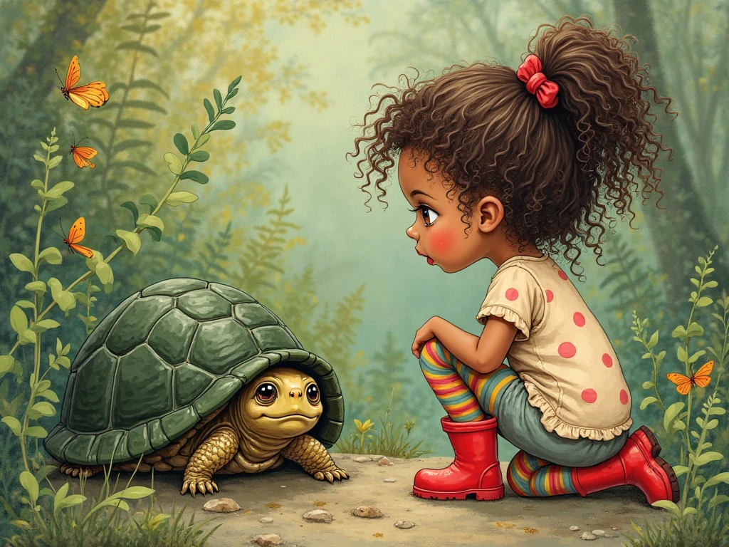 CHILD girl with a black bow and a black dress and TURTLE . , menina com cabelo castanho escuro, menina com cabelo castanho, fitas de cabelo preto, uma bela adolescente-idade, wearing hair bow, menina jovem, cabelo castanho e olhos grandes, foto de meio comprimento,