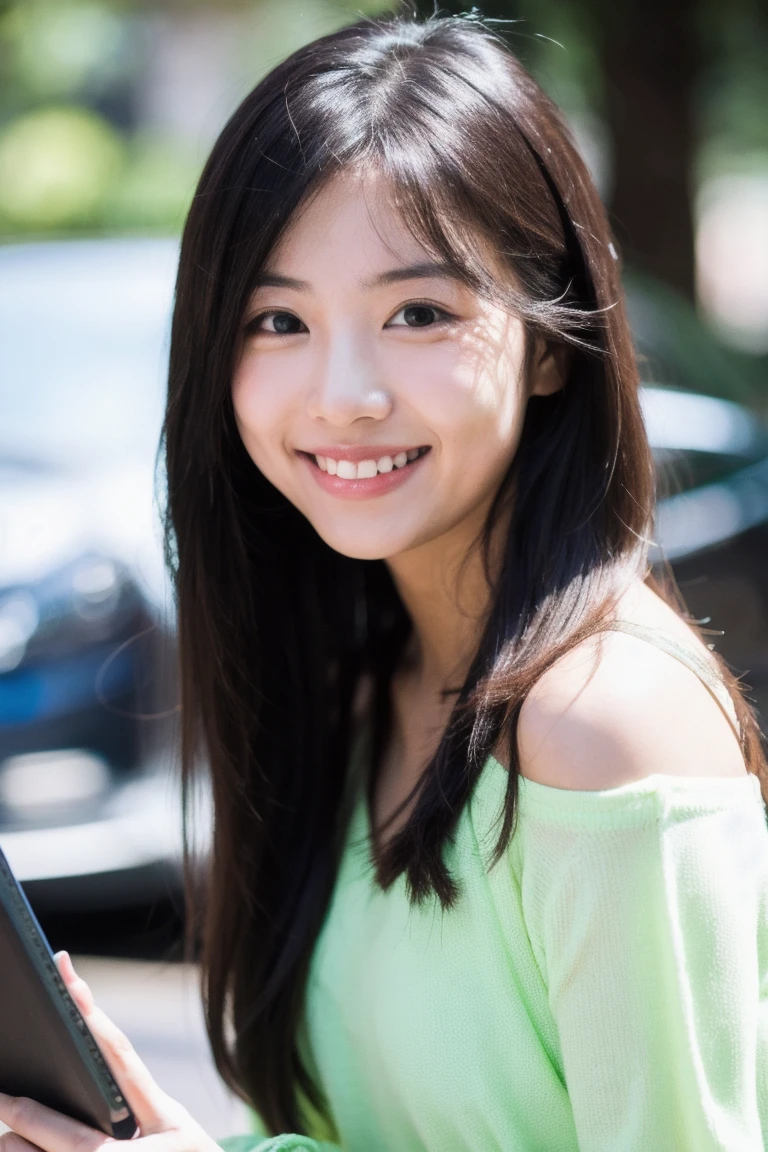 summer fashion　Tropical seas　Black hair　年轻　a smile