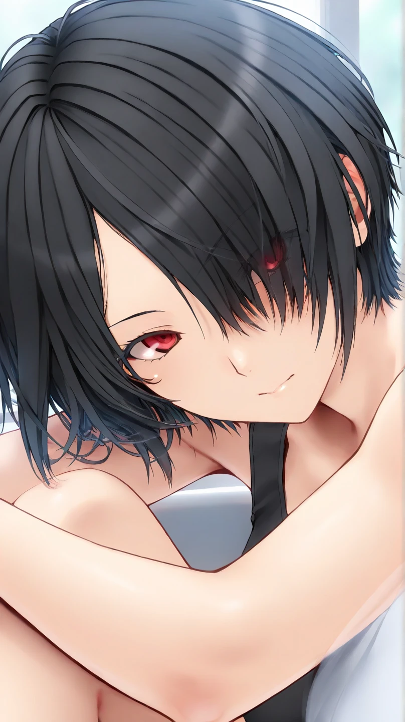 male性　male　Receiving face　short　Very short antennae　Short Hair　I hate it　It's happening　Constraints　handcuffs　Blonde　Orange Eyes　hoodie　Lying down　bed　Whimpering　I hate it　One person　One person　One personだけ　one-shot　Masturbation　Embarrassed　Black Hair　blue eyes　One person　masturbation behavior　Short Hair　Neat hair