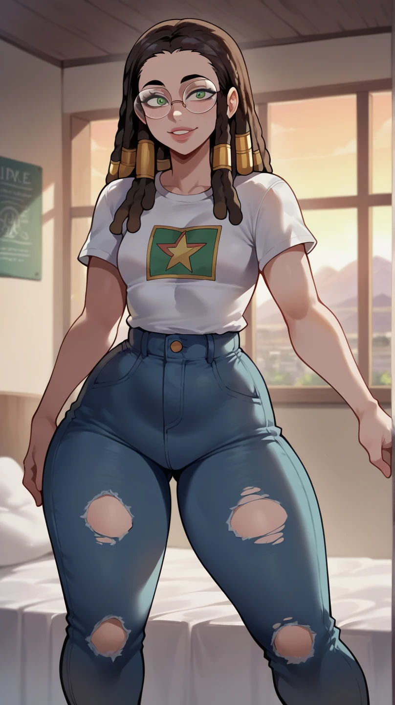 Melhor qualidade: 1.0), (super high res: 1.0), , sentado na frente do computador jogando jogos, fundo na sala de esports,Uma mulher Moreno, uma mulher bissexual, seios cabelo afro caindo para a frente, Rasta type but braided, com belos seios corpo perfeito com , a wide thigh iUma mulher Moreno, uma mulher bissexual, seios cabelo afro caindo para a frente, Rasta type but braided, com belos seios corpo perfeito com , a wide thigh is beautiful a woman, com seios lindos uma coxa larga, , cabelo preto curto, olhos azuis, sentado na frente do computador jogando jogos, fundo na sala de esports, is beautiful a destination with ,vario expression sexual pose, erotic Masterpiece, alta qualidade, 4K, design bonito, brilhante, da frente, foto premiada, extremamente detalhada, Awesome, detalhe fino, absurdres, soubrette,
