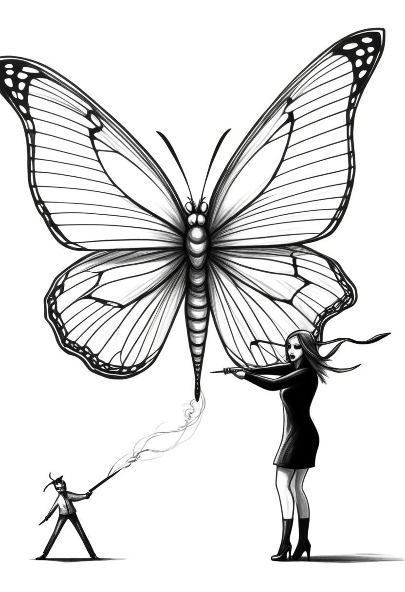 a drawing of a woman with a butterfly wings on her back, half-woman half-butterfly, gossamer wings, brunette elf with fairy wings, 3 / 4 view of woman with wings, large wings on back, with beautiful wings, butterfly wings, symetrical wings, angelic wings on her back, symmetrical wings on back, sketch of a lucid dream --auto
