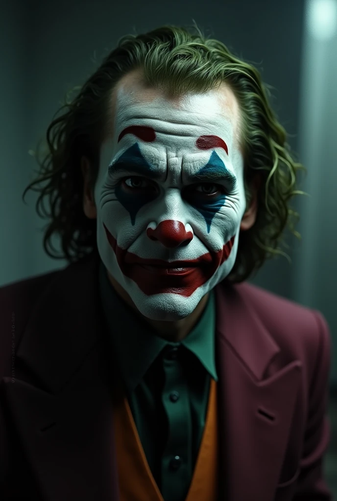 sehr young, Sexy male joker, young, 19 years, Man with Joker Face, black hair and red eyes, scary laugh
