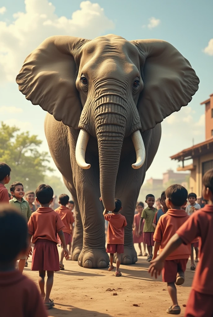 High school girl lifting a giant elephant、Black Hair、Bobcut、Japanese、Dynamic composition、Red jersey、Painful expression、Real。