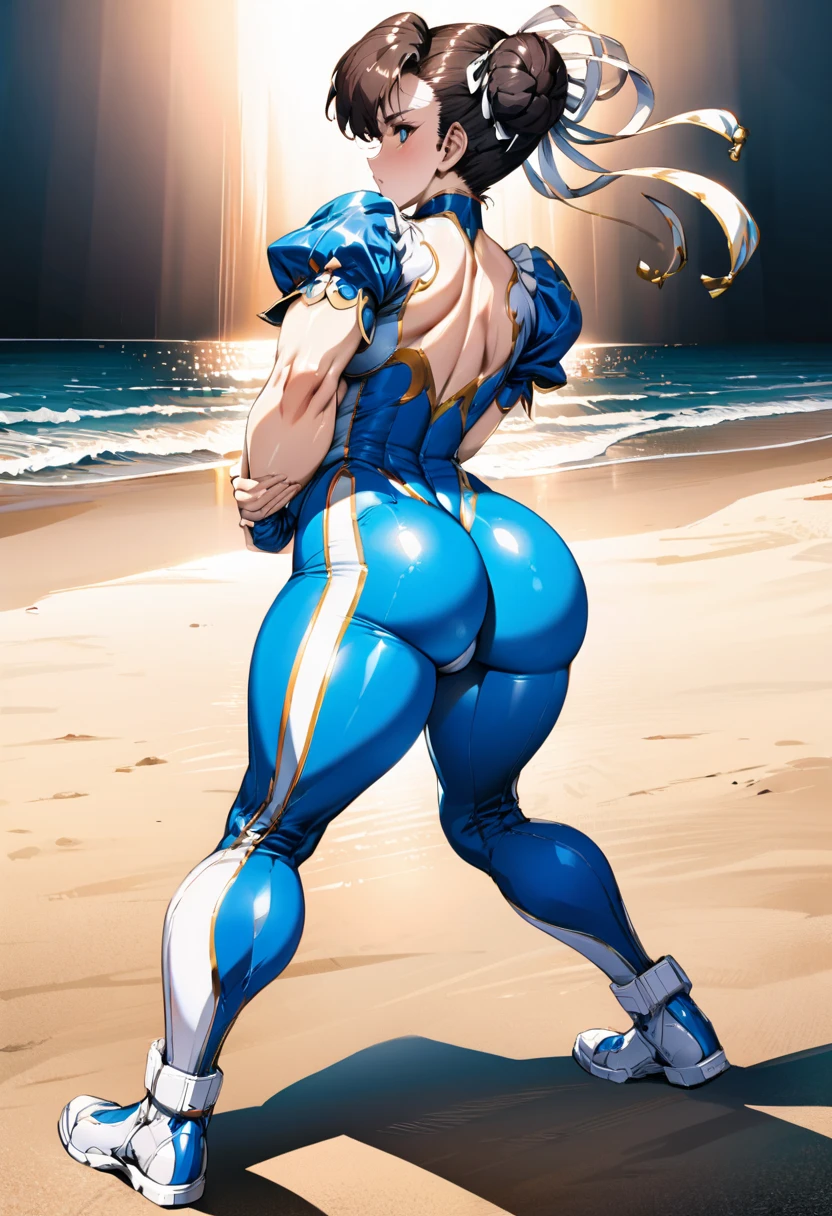 Personaje chun li desnuda cuerpo sexy, (NSFW) lado posterior mostrando el culo y su ano, sexy mostrando su posterior