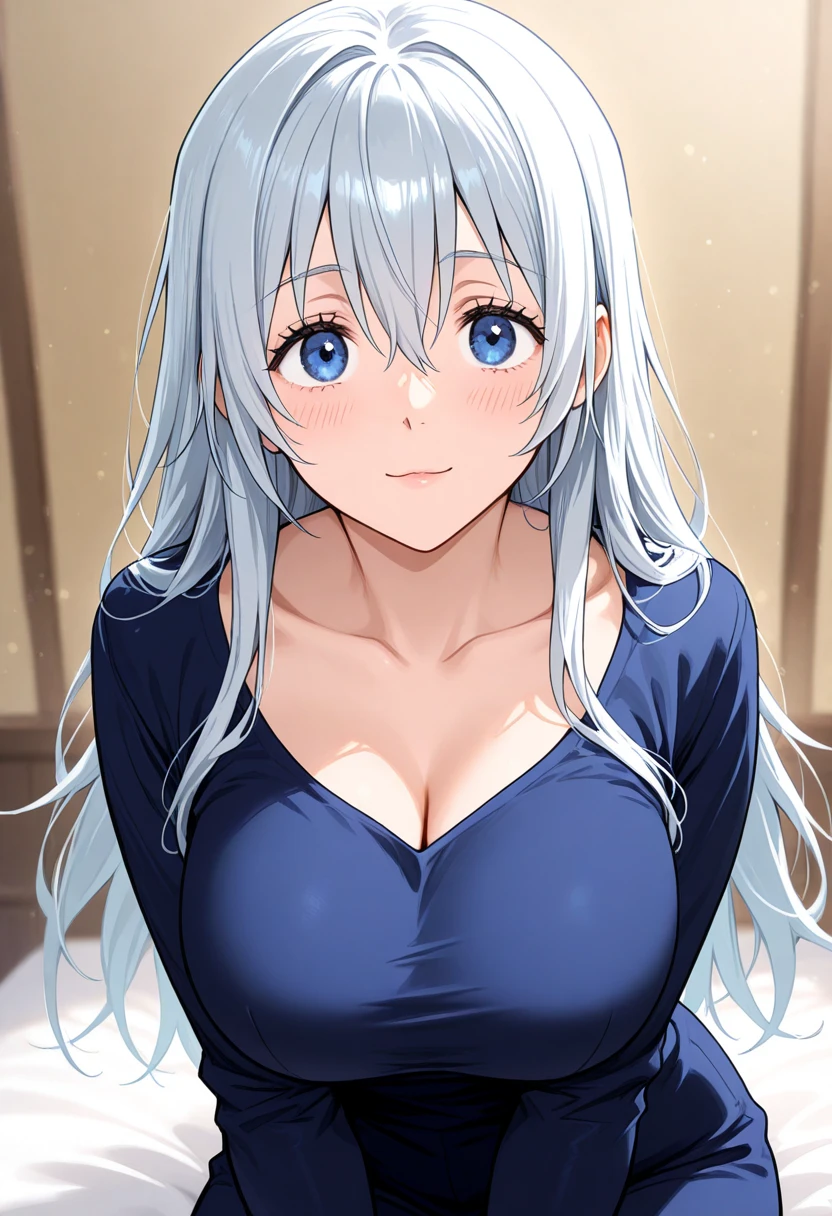 (((masterpiece))),fuyumi itadori, Anime girl characters, 1girl, solo, looking at viewer, medium hair, white hair,blue eyes, cleavage, closed mouth, collarbone,Naked, tall girl, horny, big ass, beautiful face,Charming,  anime visual of a cute girl, screenshot from the anime film, & her expression is solemn, ahegao face, in the anime film, in an anime, anime visual of a young woman, she has a cute expressive face, still from anime, perfect breasts, she is tall, All bodies visible, ahegao face, the face is ahegao, she is horny, A perverted face, she so perverted, she smile so perverted, hd picture, 4k quality, details of the face is so good, bigger brests, 