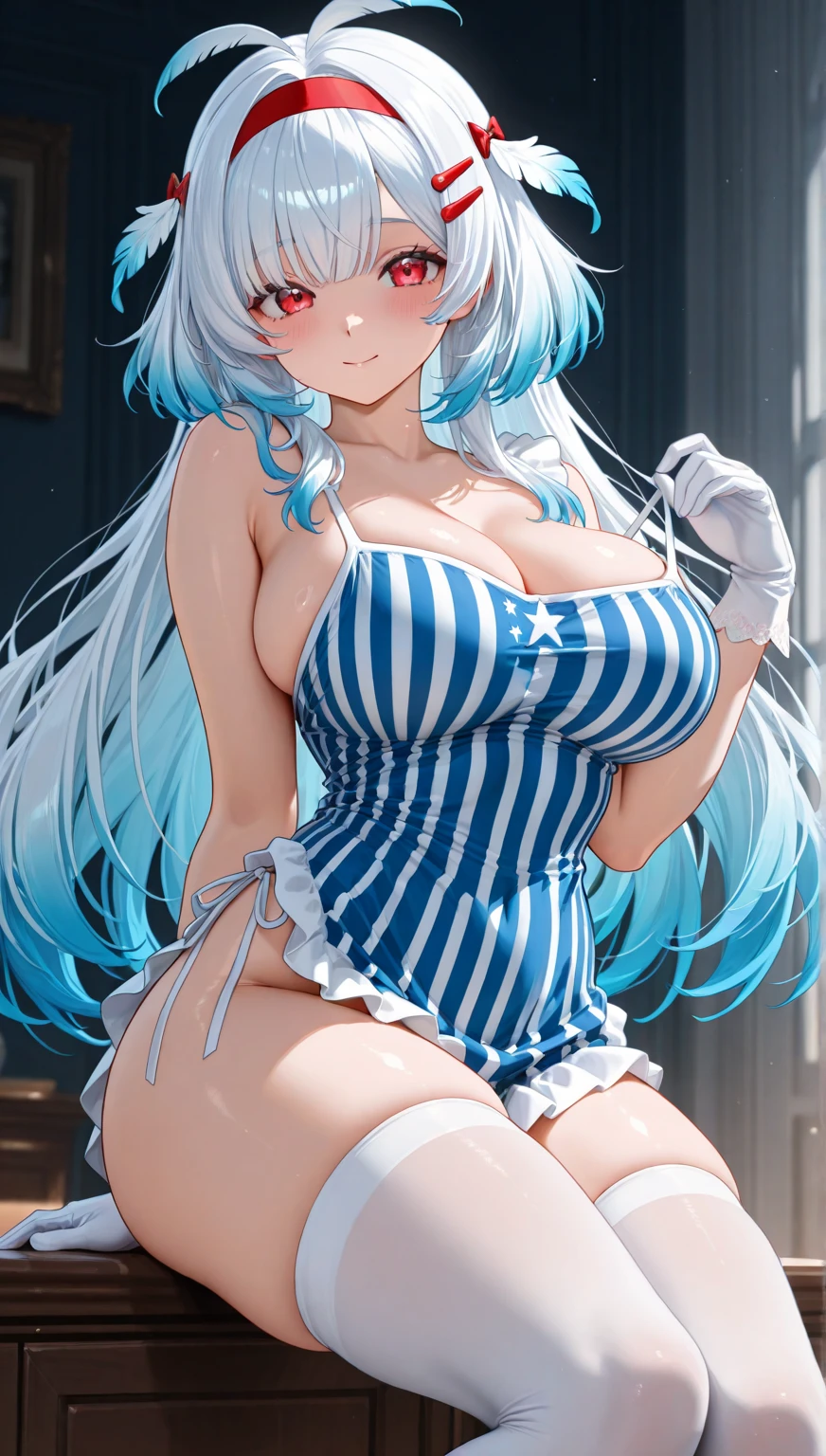 ((Best Quality)), (ultra-detailliert), ((Extremely detailed)), (Beautiful), ((Kawaii Girl)),(two side up hair)、((masutepiece)),Platinum Blonde Hair,Long hair, hair between eye, Wavy Hair, Long sideburns,Jade-colored eyes, White skin,Colossal tits、Rabbit ears,Slender body,playboy_bunny,Standing,Look Camera,One Woman,Anime